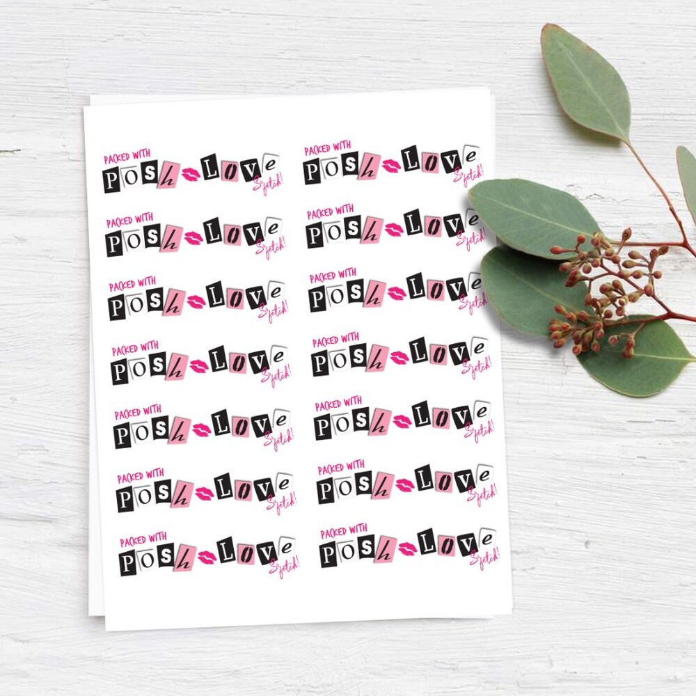 Packed With Posh Love💕 Sticker Labels – (48 ct) - Picture 2 of 5